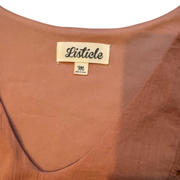 Listicle Boho V-Neck Tiered Bell Sleeve Cotton Mini Dress, Sz M - Picture 13 of 15